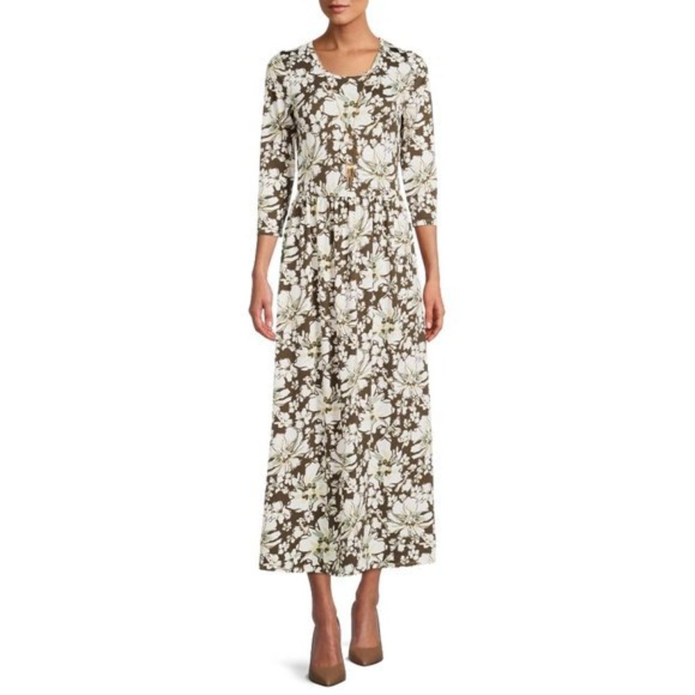 Rachel Rachel Floral Maxi Dress Scoop Neck 3/4 sleeve Sz XL NWT